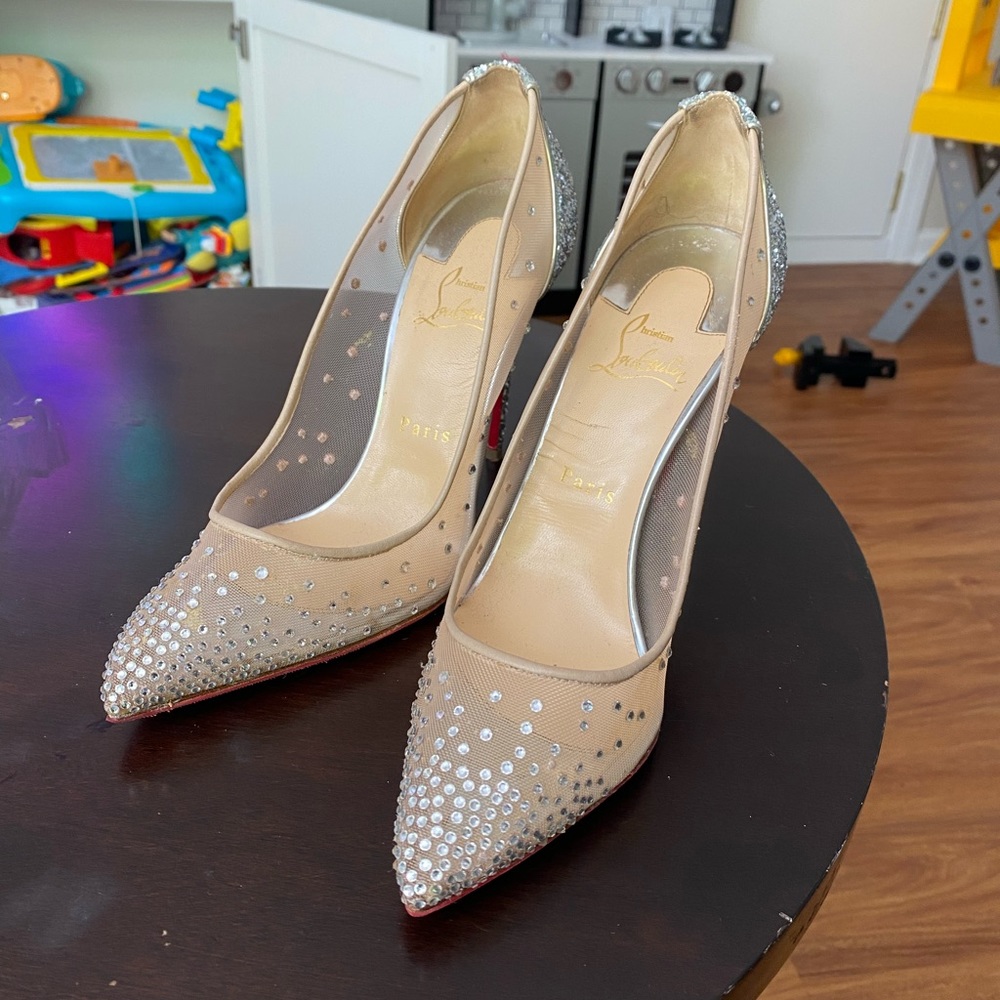 Christian Louboutin Follies Strass Mixed Red Sole Pump